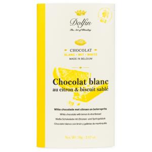 Chocolat blanc Dolfin Citron et Biscuit sablé